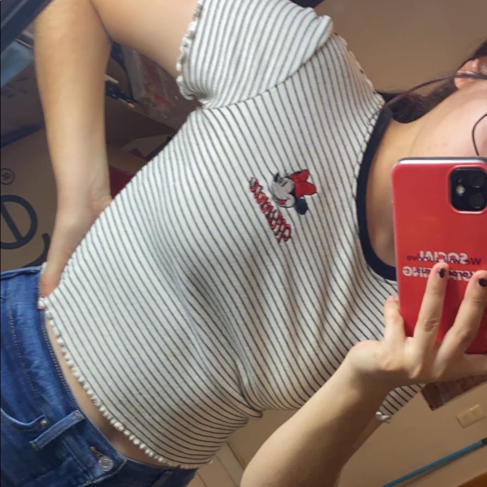Minnie mouse striped crop top
